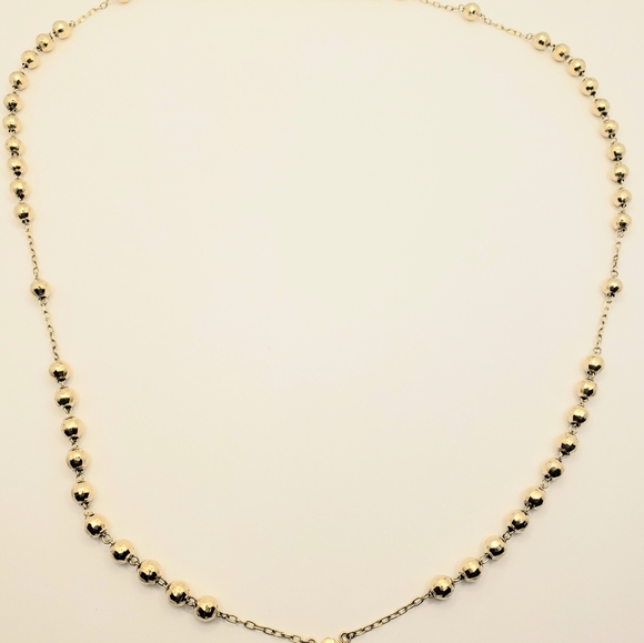 14K Solid Gold 6mm Bead Ball Rosary Necklace 26" Guadalupe Rosario Collar Oro - Picture 5 of 16